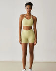 DUNIQ BIKE SHORTS (HIGH-WAISTED) - LIGHT YELLOW