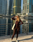 DUNIQ LEGGINGS - DARK BROWN