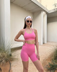 DUNIQ BIKE SHORTS (HIGH-WAISTED) - PINK