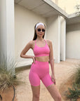DUNIQ BIKE SHORTS (HIGH - WAISTED) - PINK - SQOON