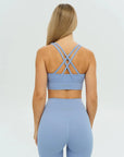 DUNIQ CROSS BACK SPORTS BRA - SKY BLUE - SQOON
