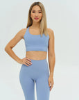 DUNIQ CROSS BACK SPORTS BRA - SKY BLUE - SQOON