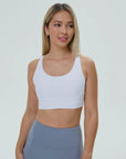 DUNIQ CROSS BACK SPORTS BRA - WHITE - SQOON