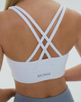 DUNIQ CROSS BACK SPORTS BRA - WHITE - SQOON