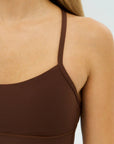 DUNIQ ONE STRAP SPORTS BRA - CHESTNUT BROWN - SQOON