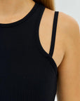 DUNIQ RIB TANK TOP - BLACK - SQOON