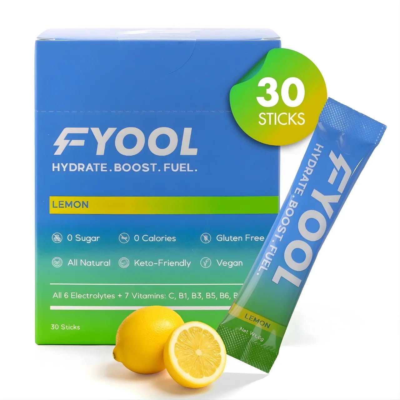 FYOOL ELECTROLYTE DRINK - LEMON (30 STICKS) - SQOON