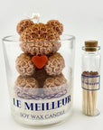 LE MEILLEUR BROWN TEDDY IN A JAR SCENTED CANDLE WITH MATCHES - SQOON