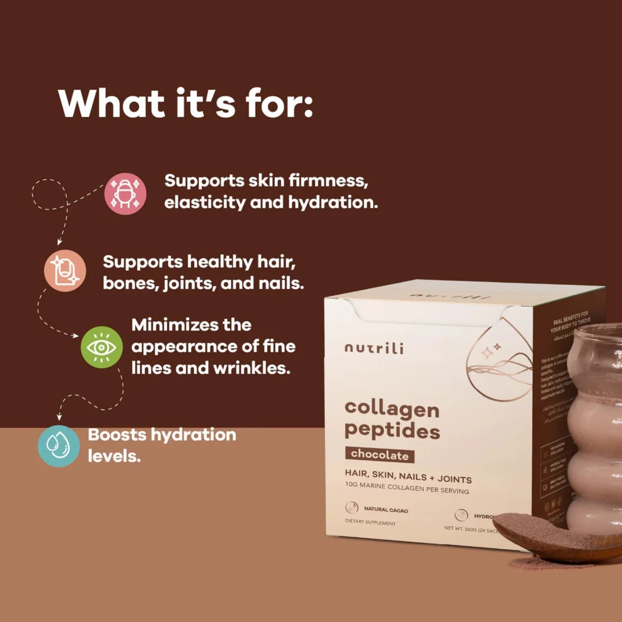 NUTRILI CHOCOLATE COLLAGEN PEPTIDES - SQOON