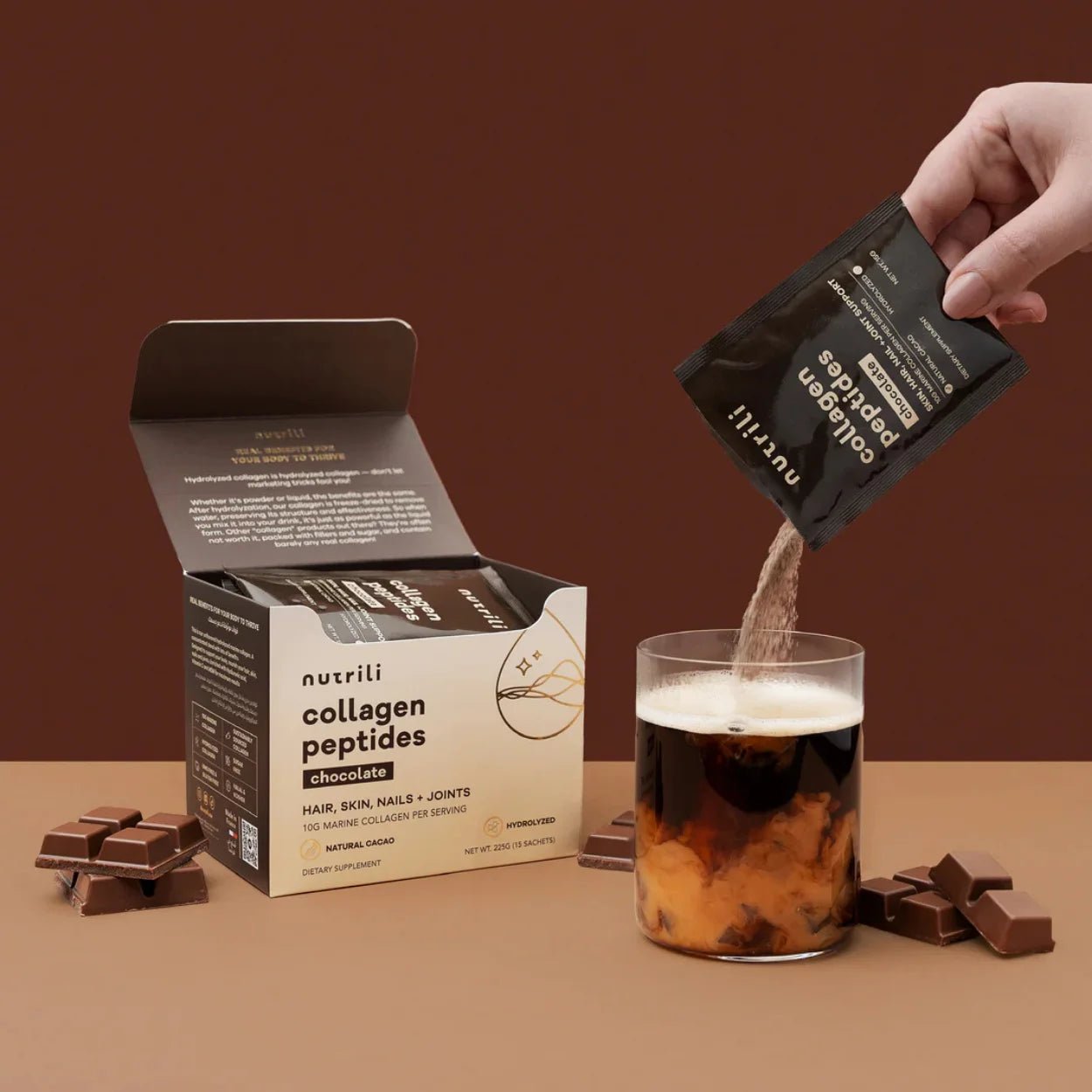 NUTRILI CHOCOLATE COLLAGEN PEPTIDES - SQOON