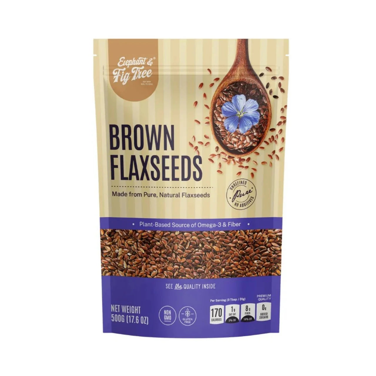 ELEPHANT &amp; FIG TREE BROWN FLAXSEEDS (500g)