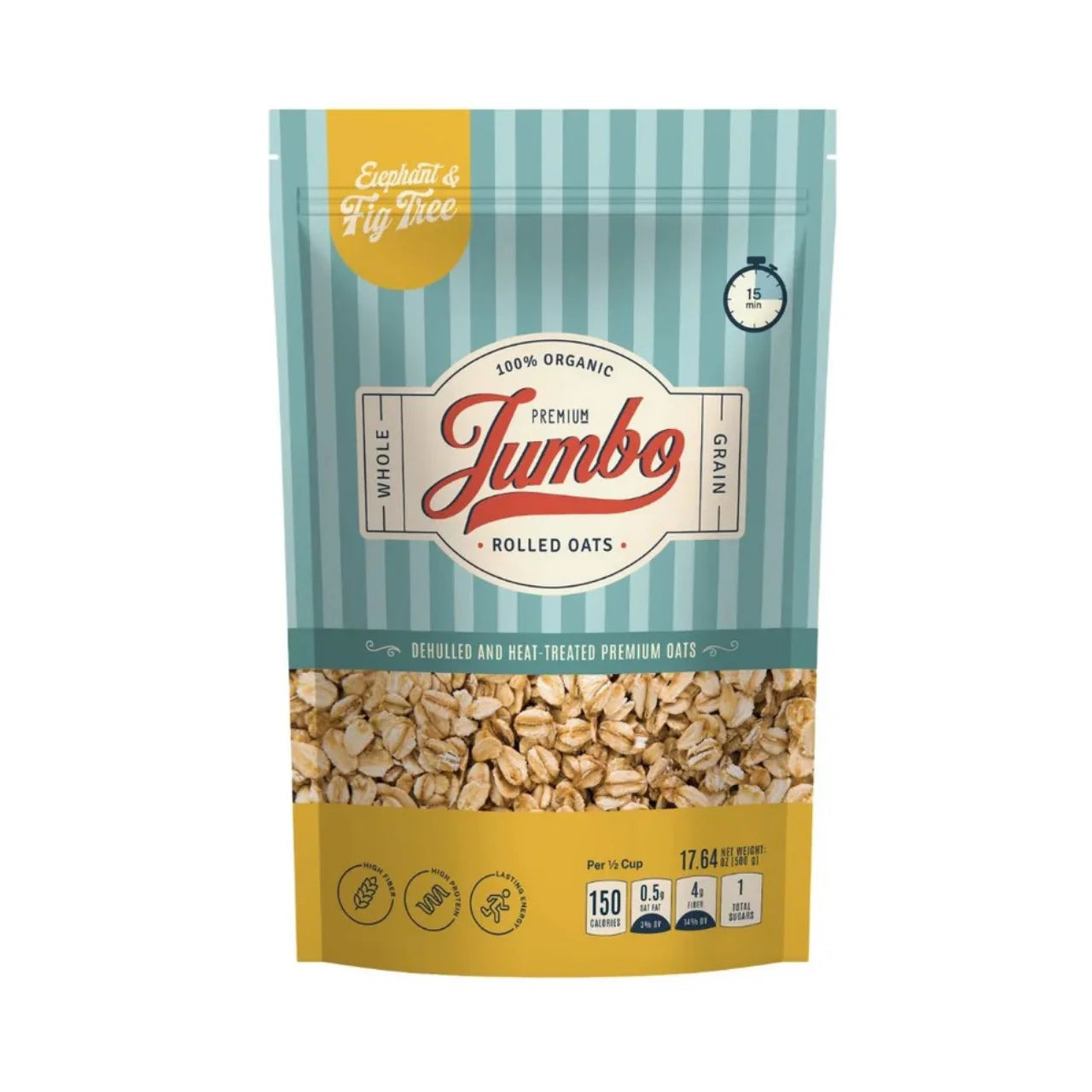 ELEPHANT &amp; FIG TREE ROLLED JUMBO OATS (500g)