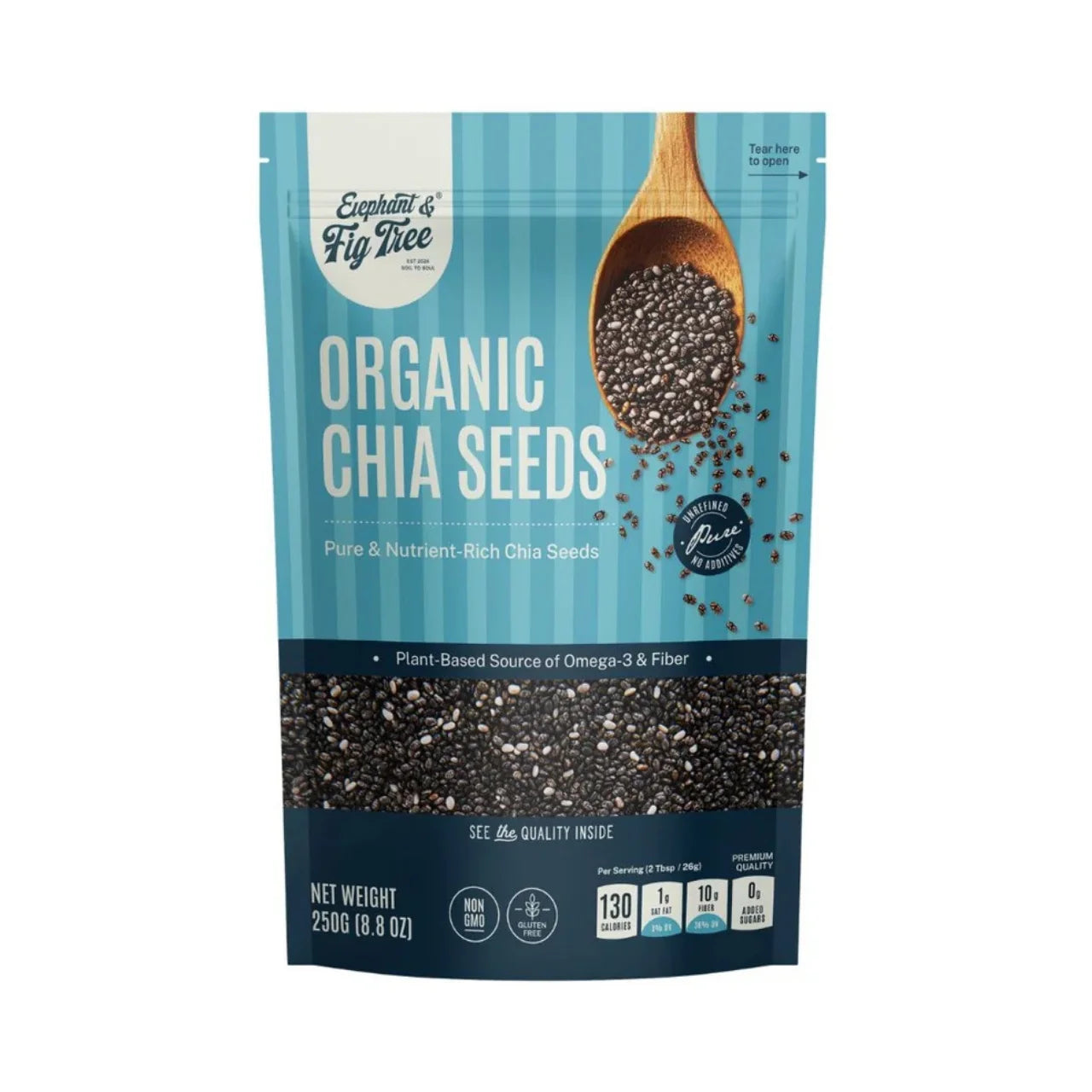 ELEPHANT &amp; FIG TREE ORGANIC CHIA SEEDS (250g)