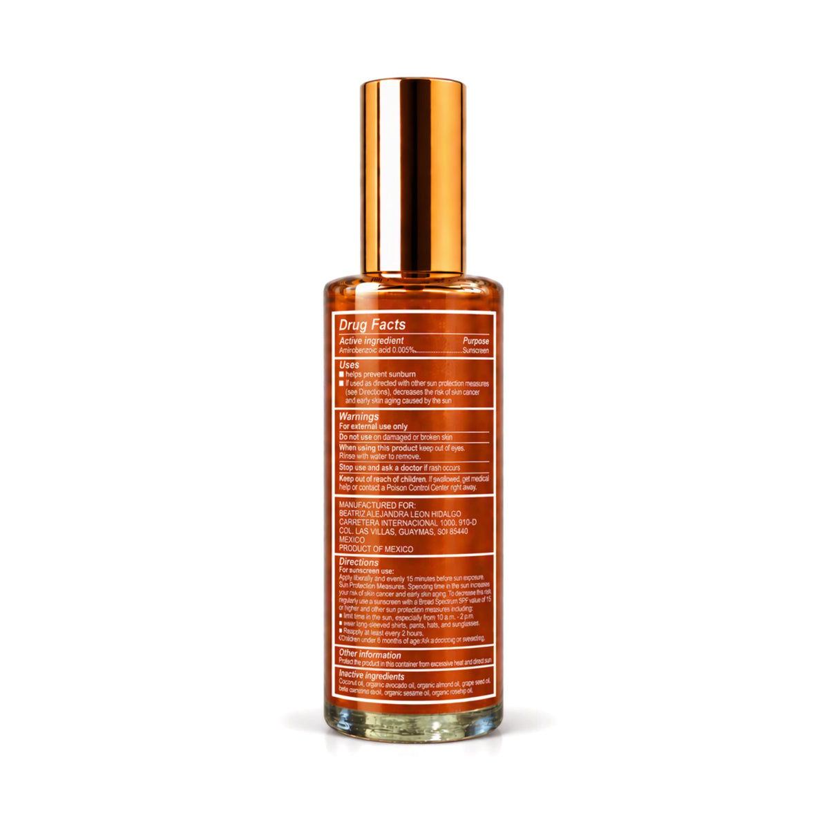 MARENA MX BESO DE SOL GOLDEN SHIMMER TANNING OIL (100ml)