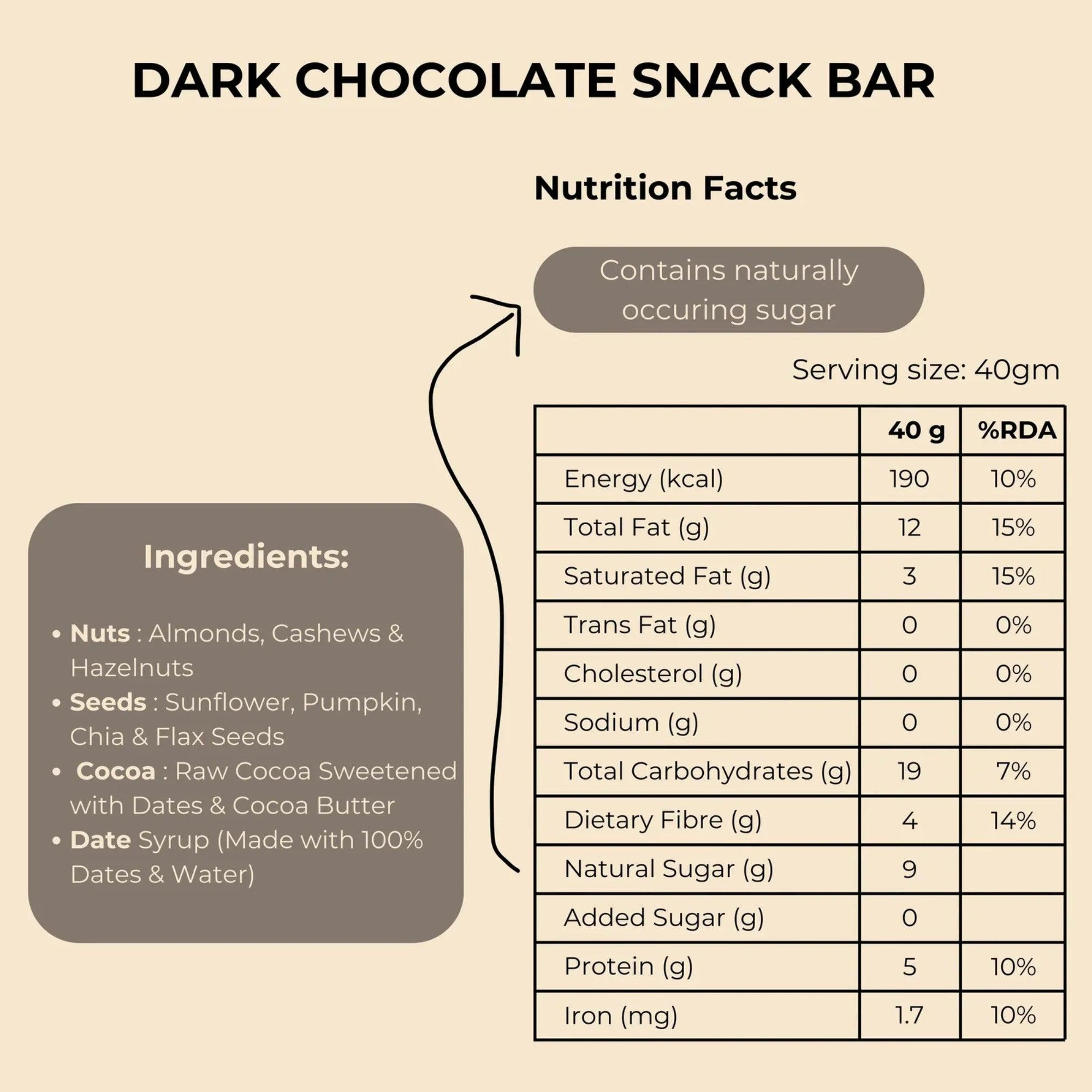 NOTHING SILLY DARK CHOCOLATE SNACK BAR