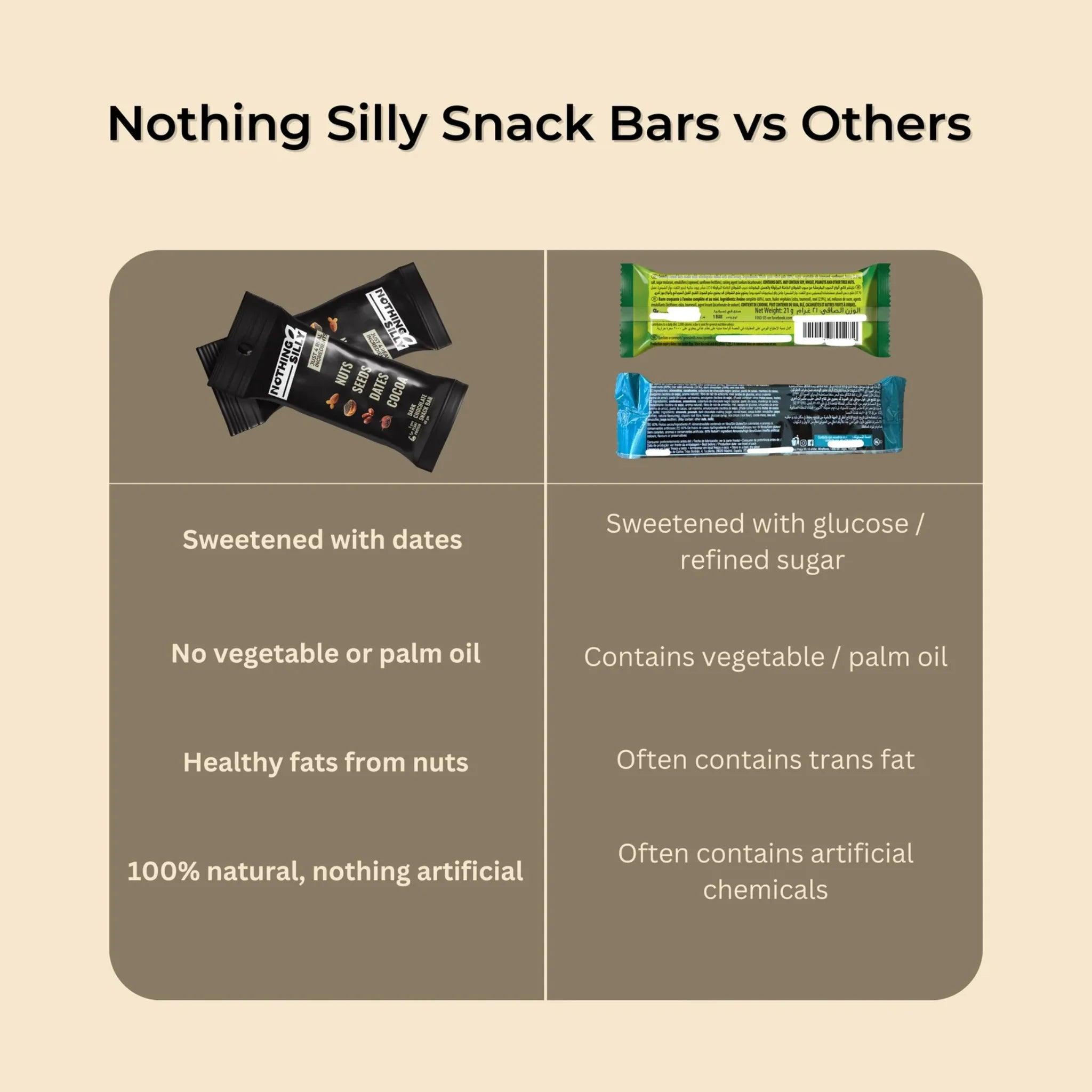 NOTHING SILLY DARK CHOCOLATE SNACK BAR