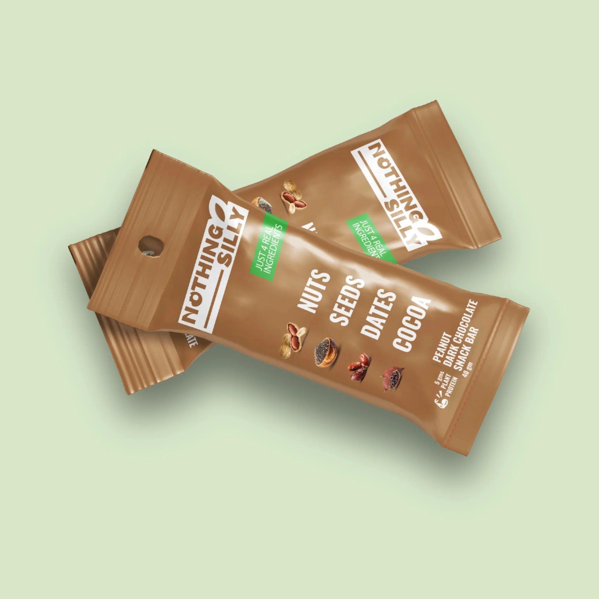 NOTHING SILLY PEANUT DARK CHOCOLATE SNACK BAR