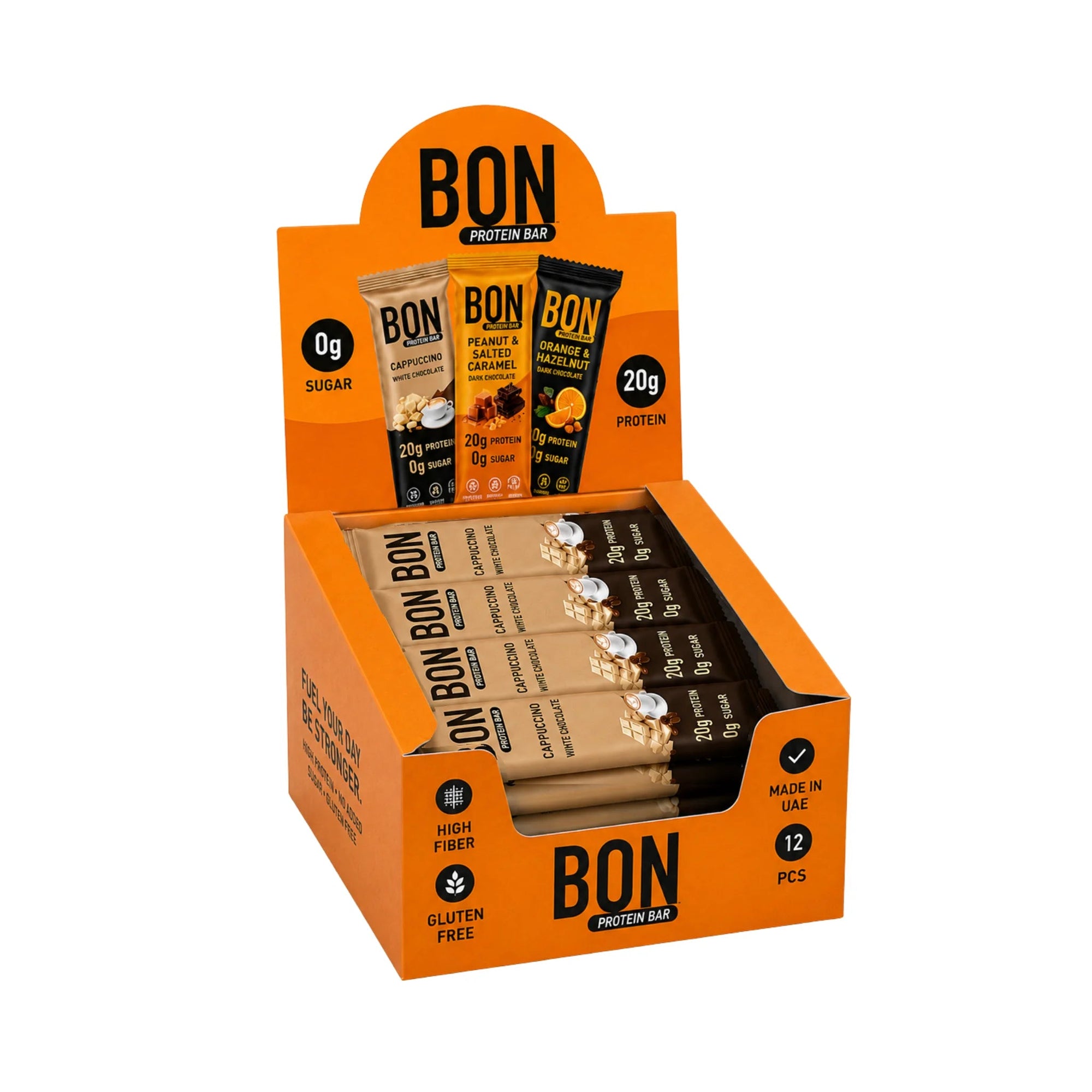BON PROTEIN BAR - CAPPUCCINO WHITE CHOCOLATE (BOX OF 12) - SQOON