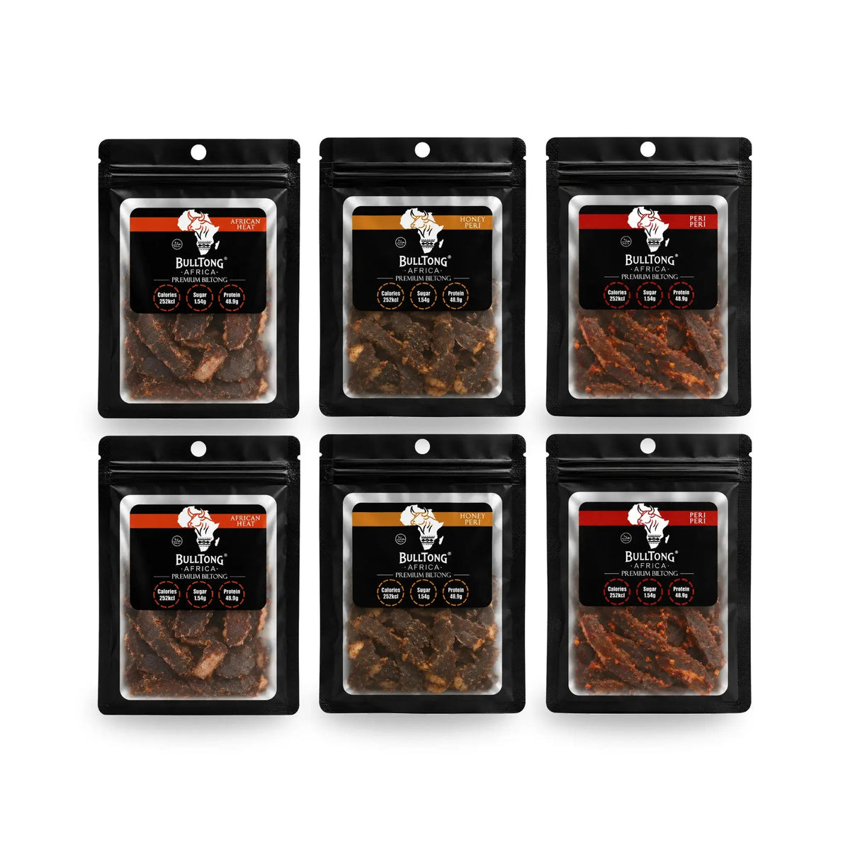 BULLTONG AFRICA PREMIUM BILTONG - FULL HEAT BUNDLE (210g) - SQOON
