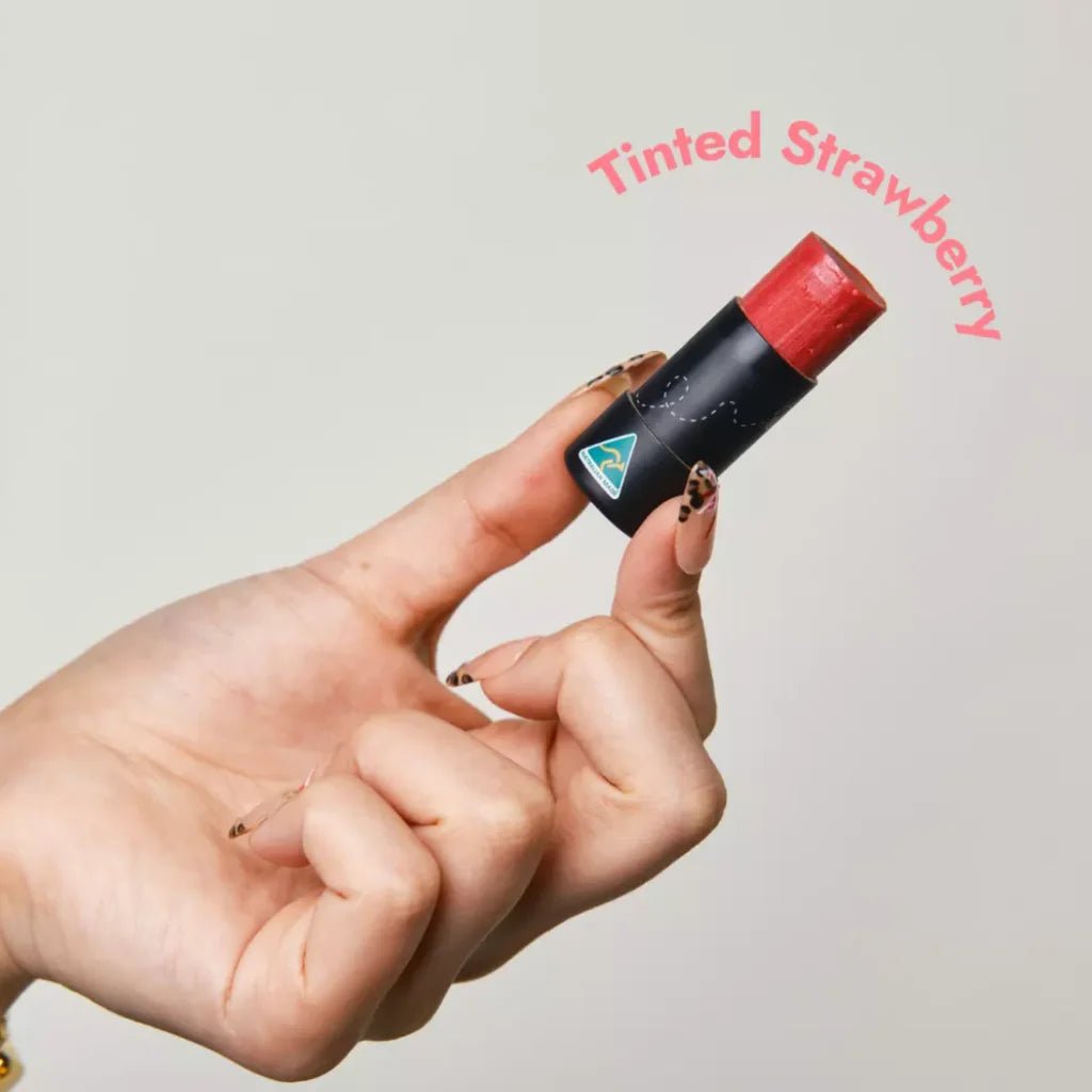 CLEAN &amp; PURE GPF LIP BALM - TINTED STRAWBERRY - SQOON
