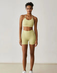 DUNIQ BIKE SHORTS (HIGH - WAISTED) - LIGHT YELLOW - SQOON