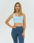 DUNIQ CROSS BACK SPORTS BRA - LIGHT BLUE - SQOON