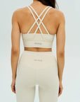 DUNIQ CROSS BACK SPORTS BRA - LIGHT IVORY - SQOON