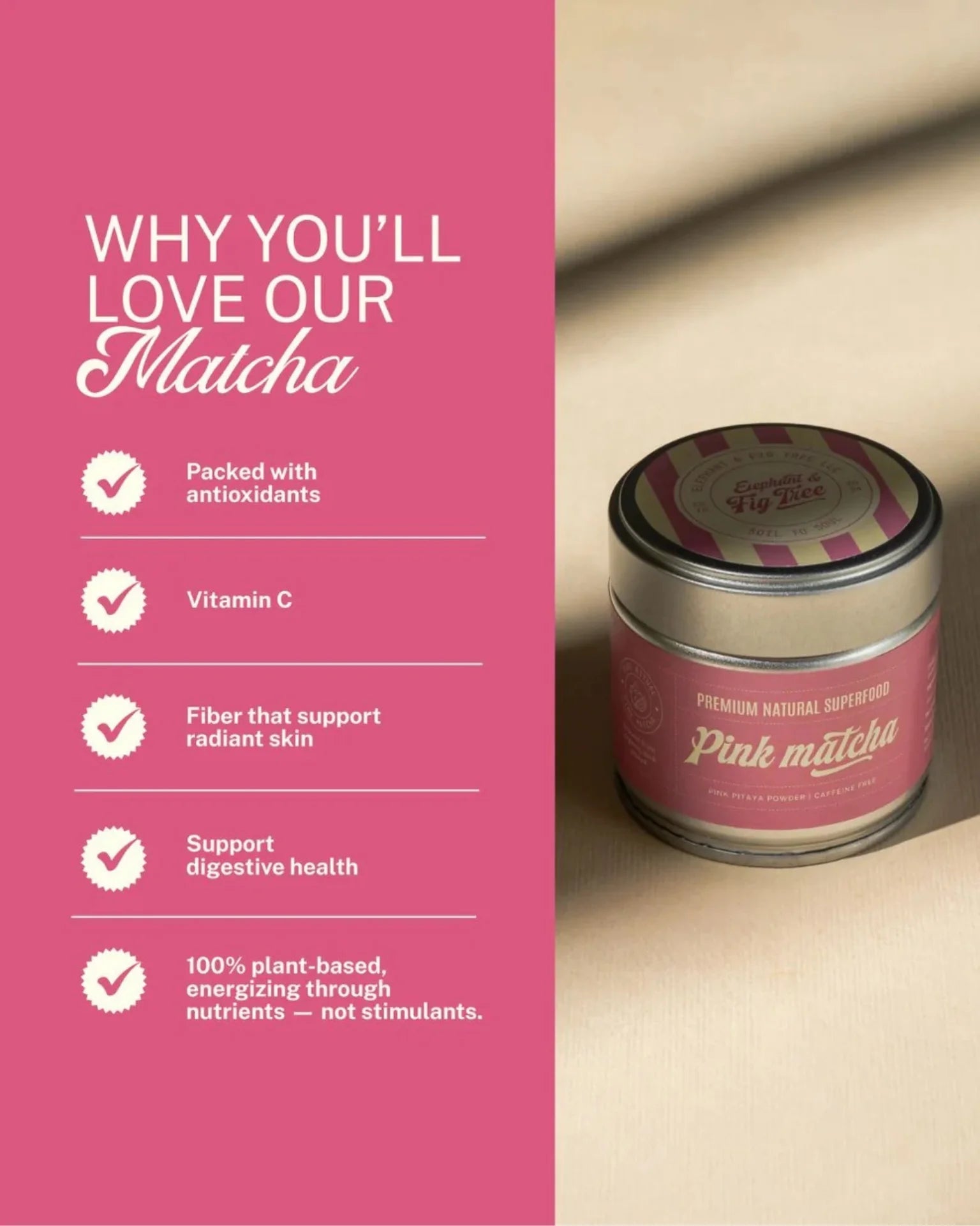 ELEPHANT &amp; FIG TREE PINK PITAYA POWDER (PINK MATCHA) - SQOON