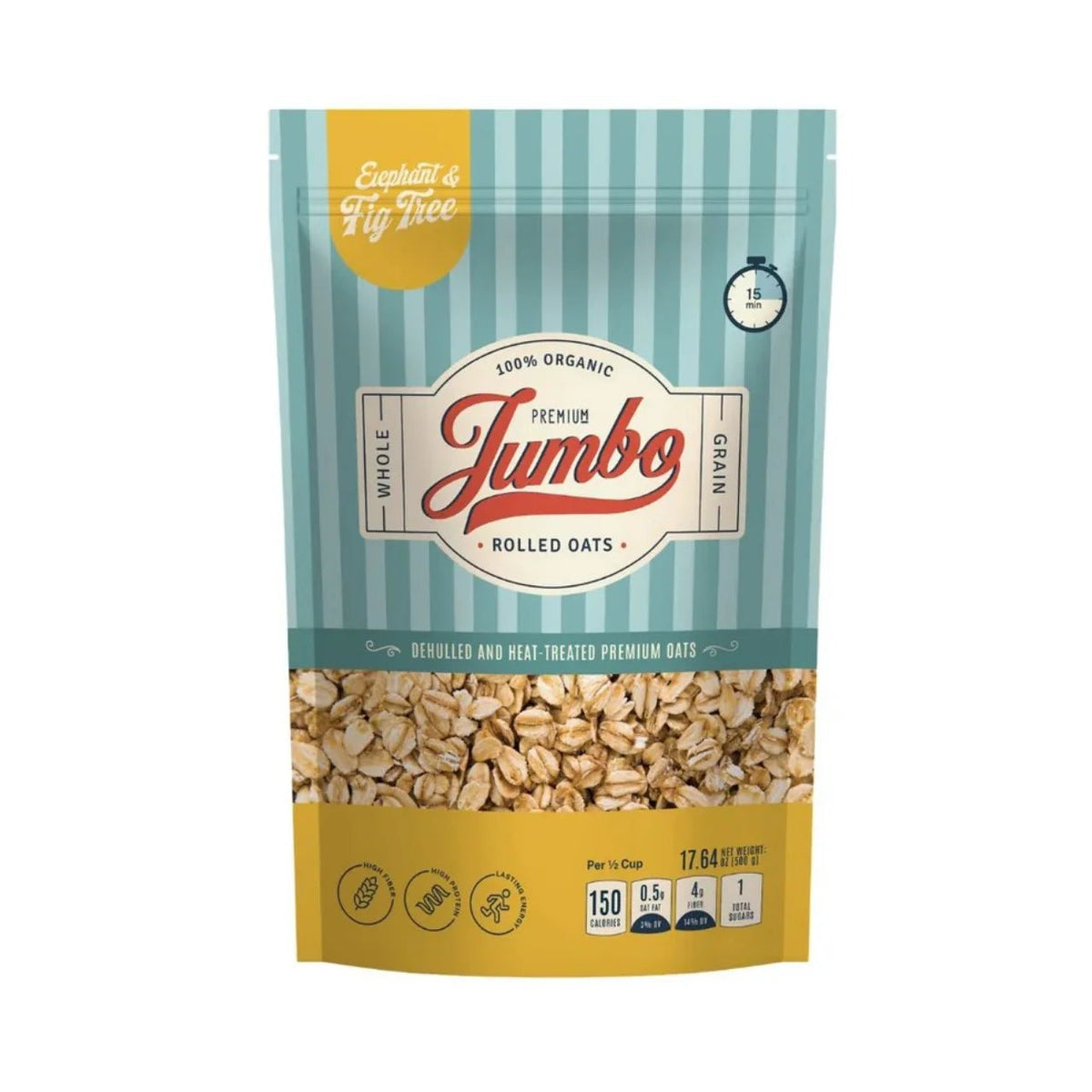 ELEPHANT &amp; FIG TREE ROLLED JUMBO OATS (500g) - SQOON