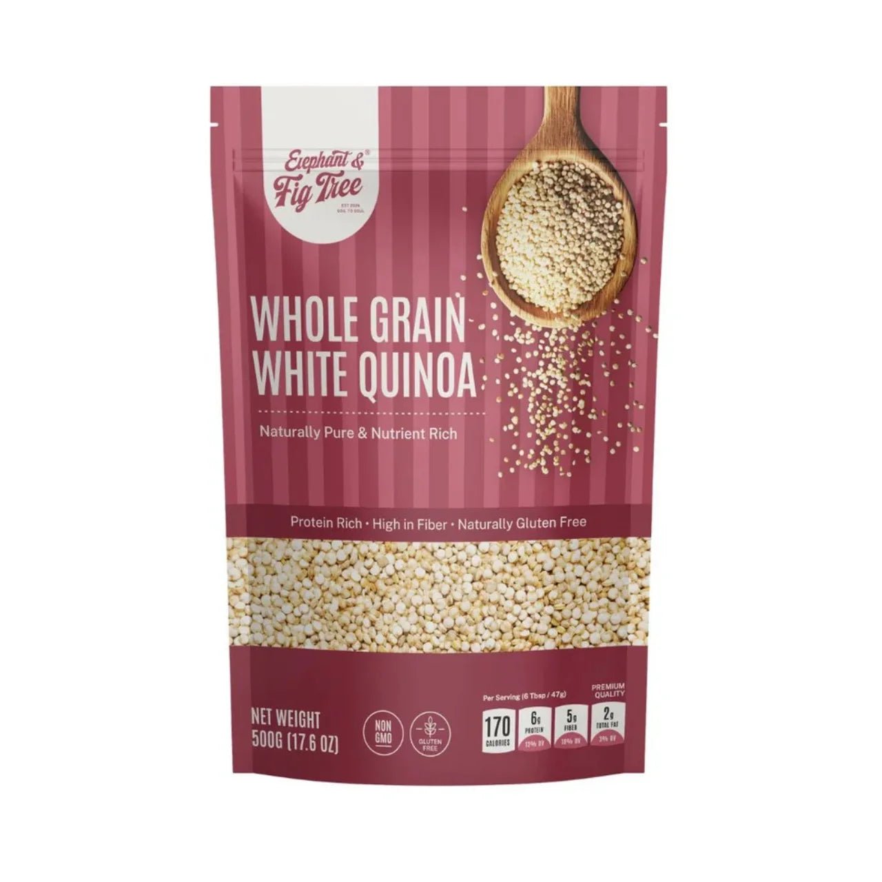 ELEPHANT &amp; FIG TREE WHOLE GRAIN WHITE QUINOA (500g) - SQOON