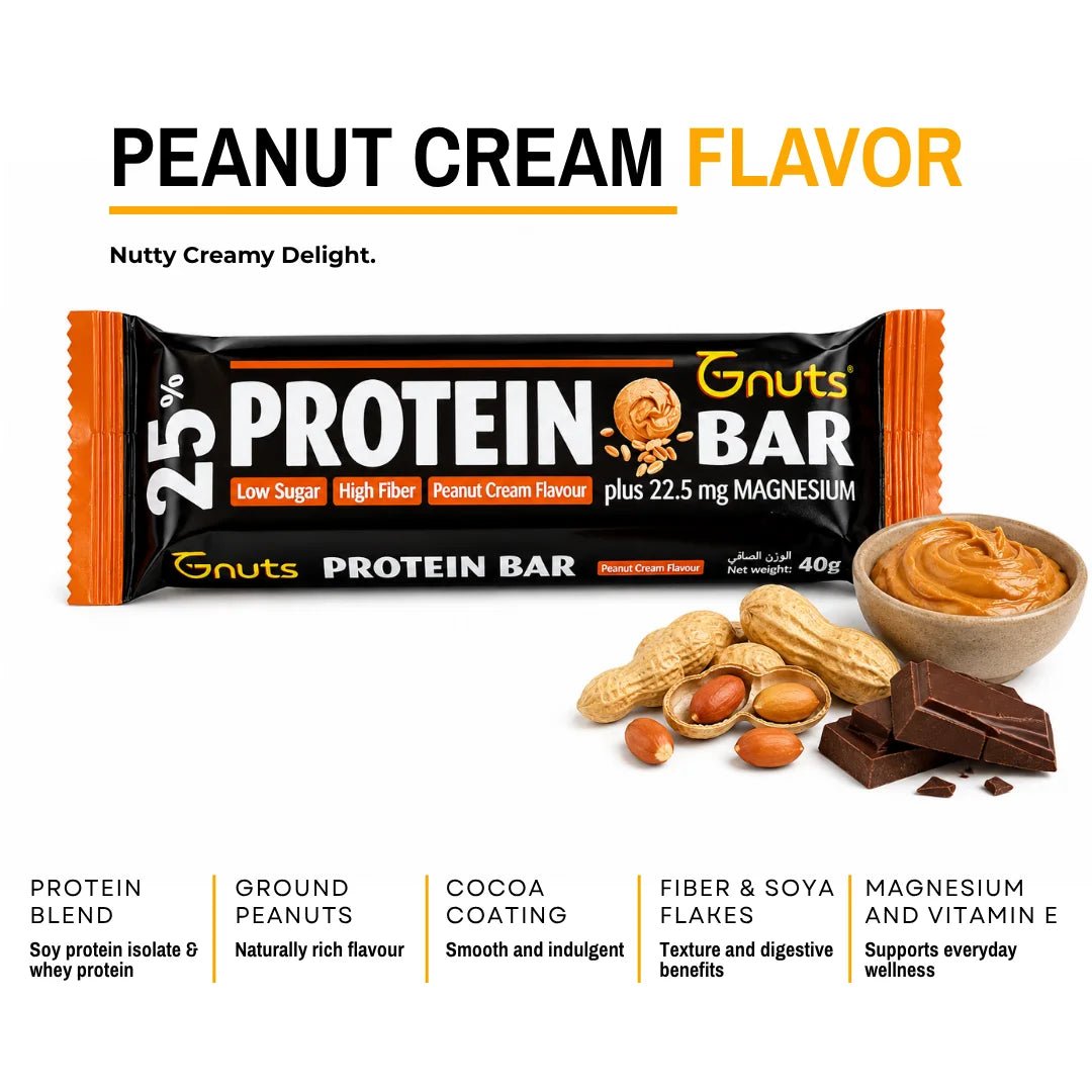 G-NUTS PROTEIN BAR - PEANUT CREAM FLAVOR (BOX OF 12) - SQOON