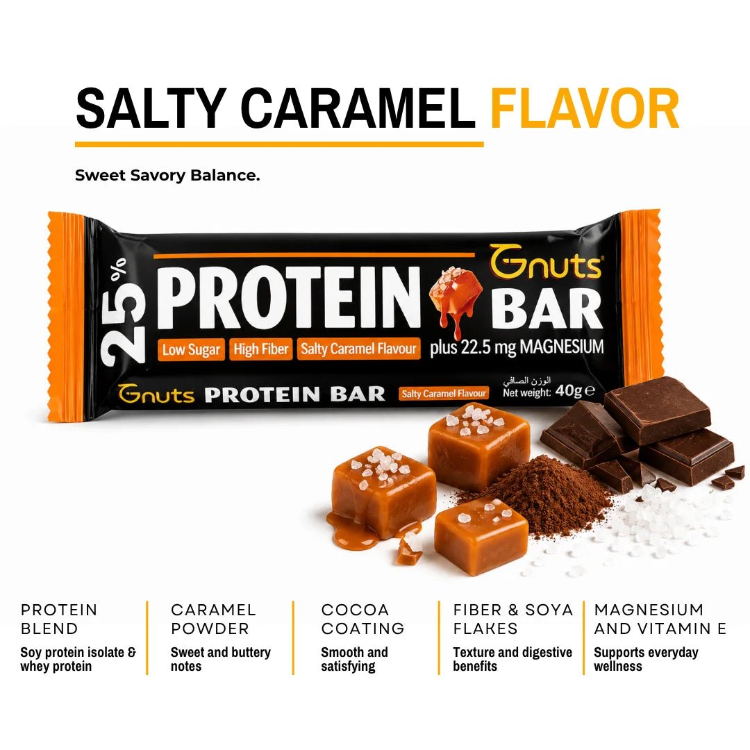 G-NUTS PROTEIN BAR - SALTY CARAMEL FLAVOR (BOX OF 12) - SQOON