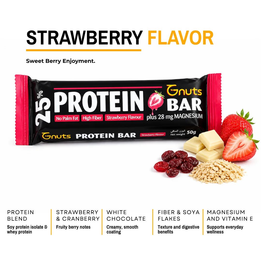 G-NUTS PROTEIN BAR - STRAWBERRY FLAVOR (Pack of 6) - SQOON