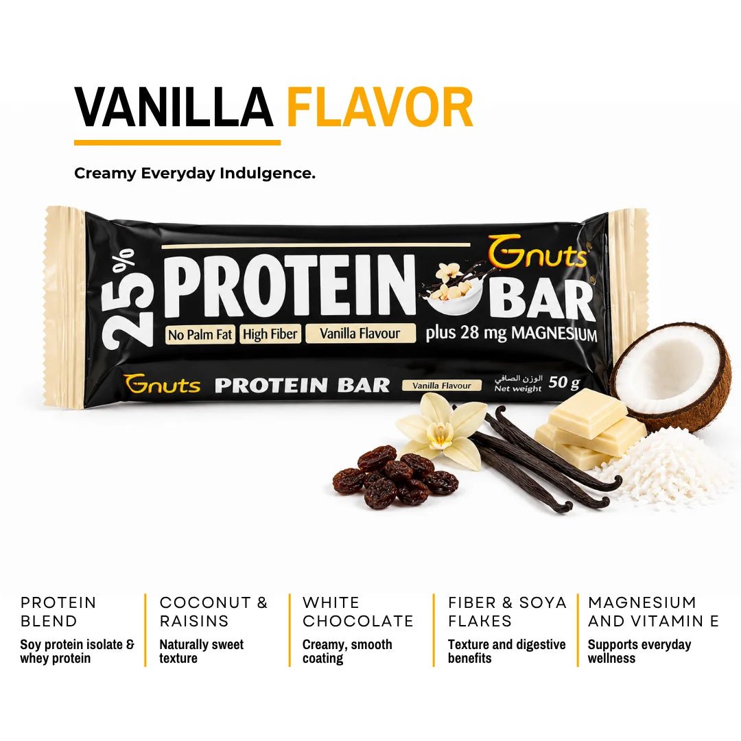 G-NUTS PROTEIN BAR - VANILLA FLAVOR (BOX OF 12) - SQOON