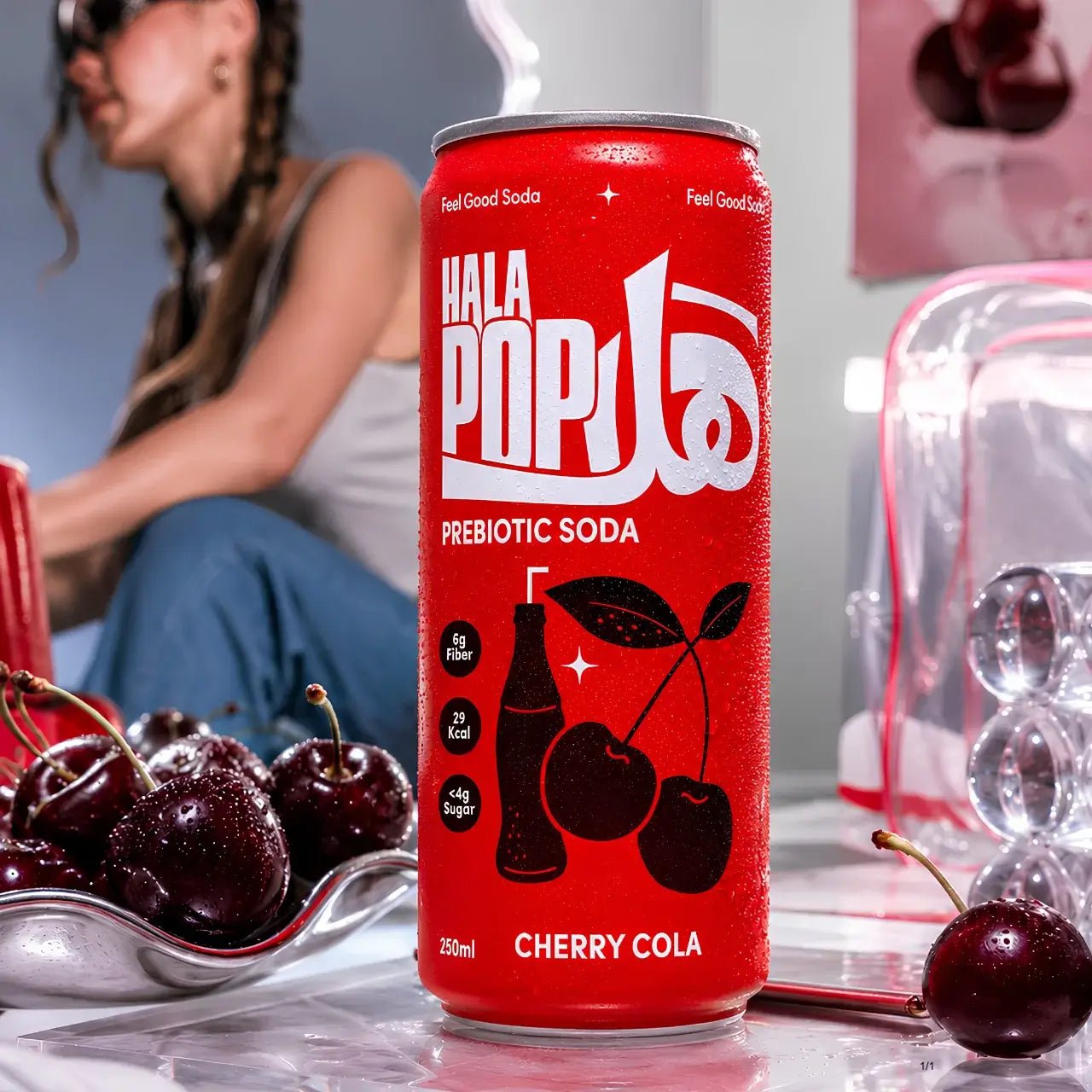 HALAPOP PREBIOTIC SODA - CHERRY COLA (250ml) - SQOON