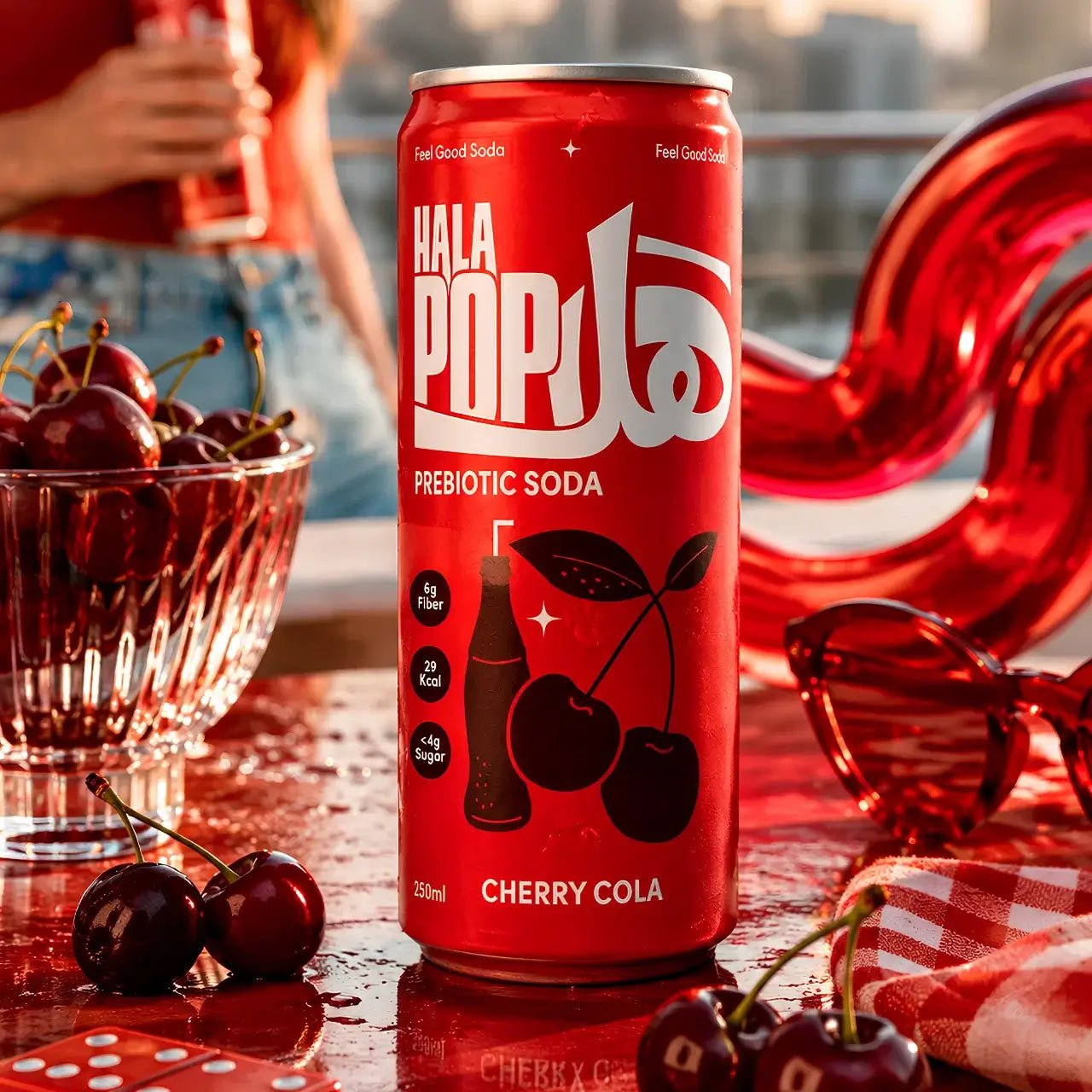 HALAPOP PREBIOTIC SODA - CHERRY COLA (250ml) - SQOON