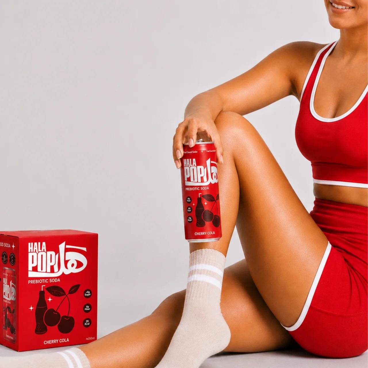 HALAPOP PREBIOTIC SODA - CHERRY COLA (4x 250ml PACK) - SQOON