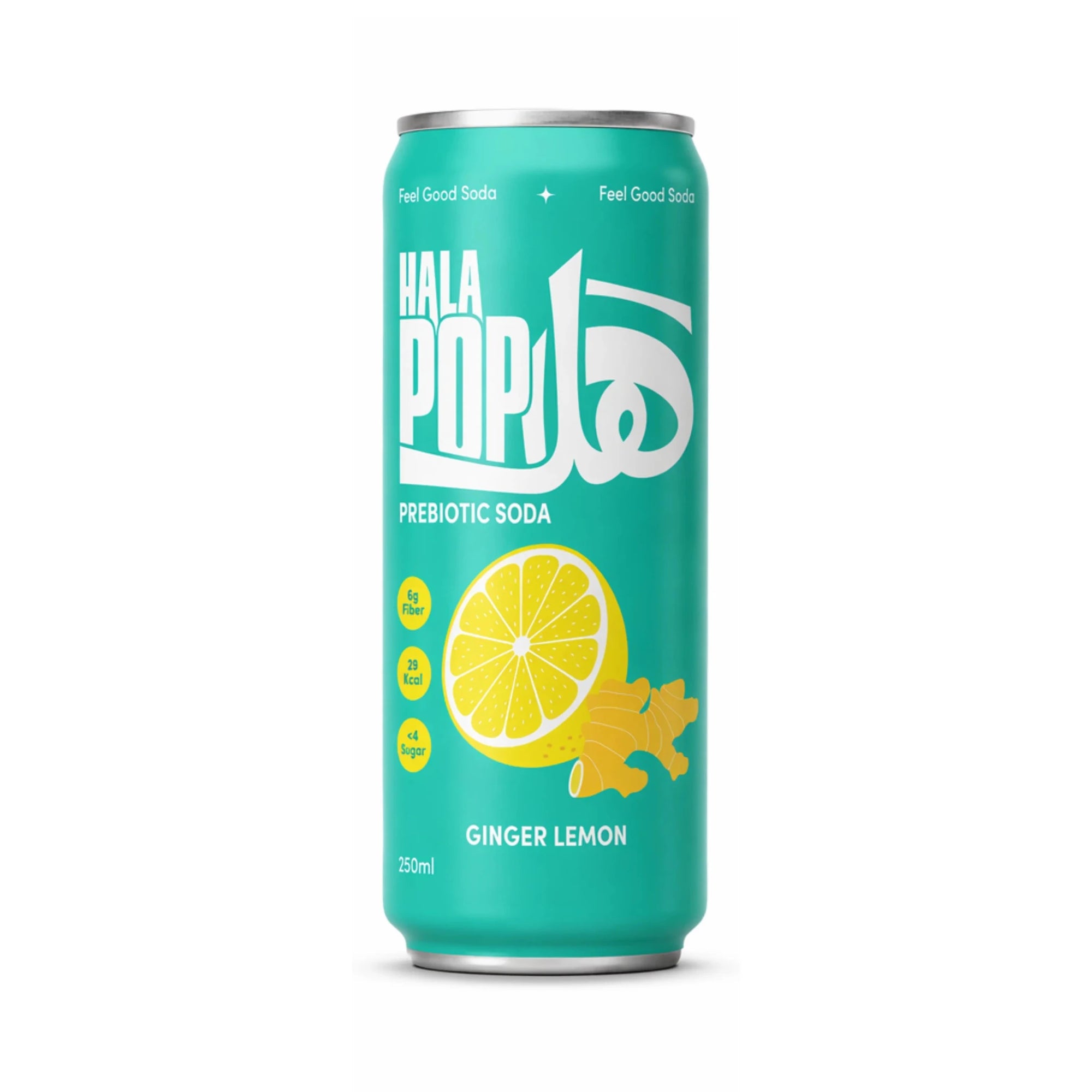 HALAPOP PREBIOTIC SODA - GINGER LEMON (250ml) - SQOON