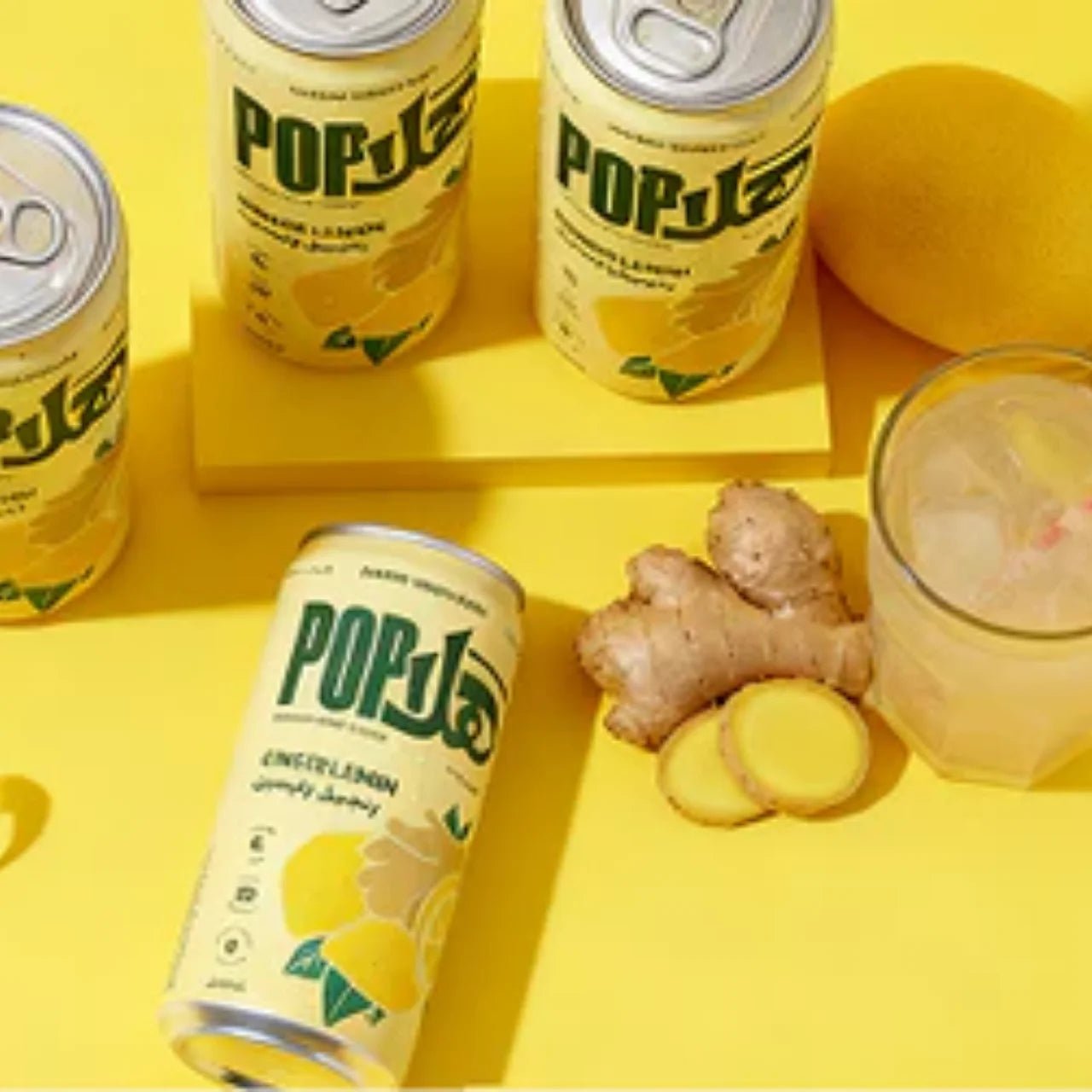 HALAPOP PREBIOTIC SODA - GINGER LEMON (250ml) - SQOON