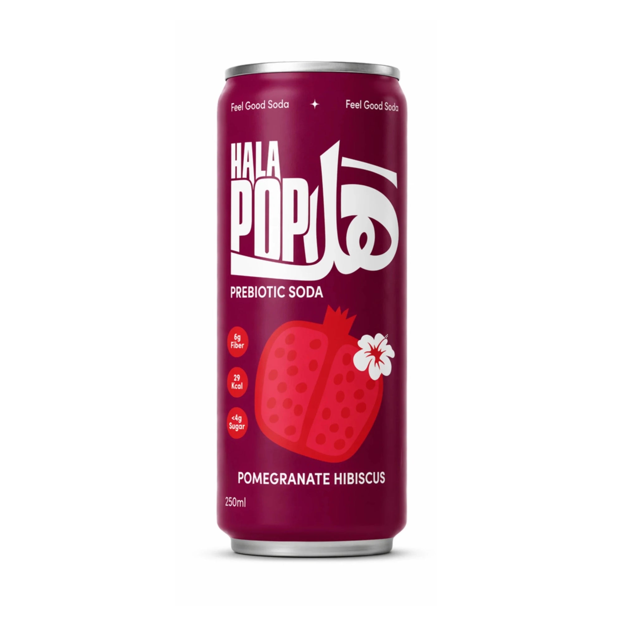 HALAPOP PREBIOTIC SODA - POMEGRANATE HIBISCUS (250ml) - SQOON