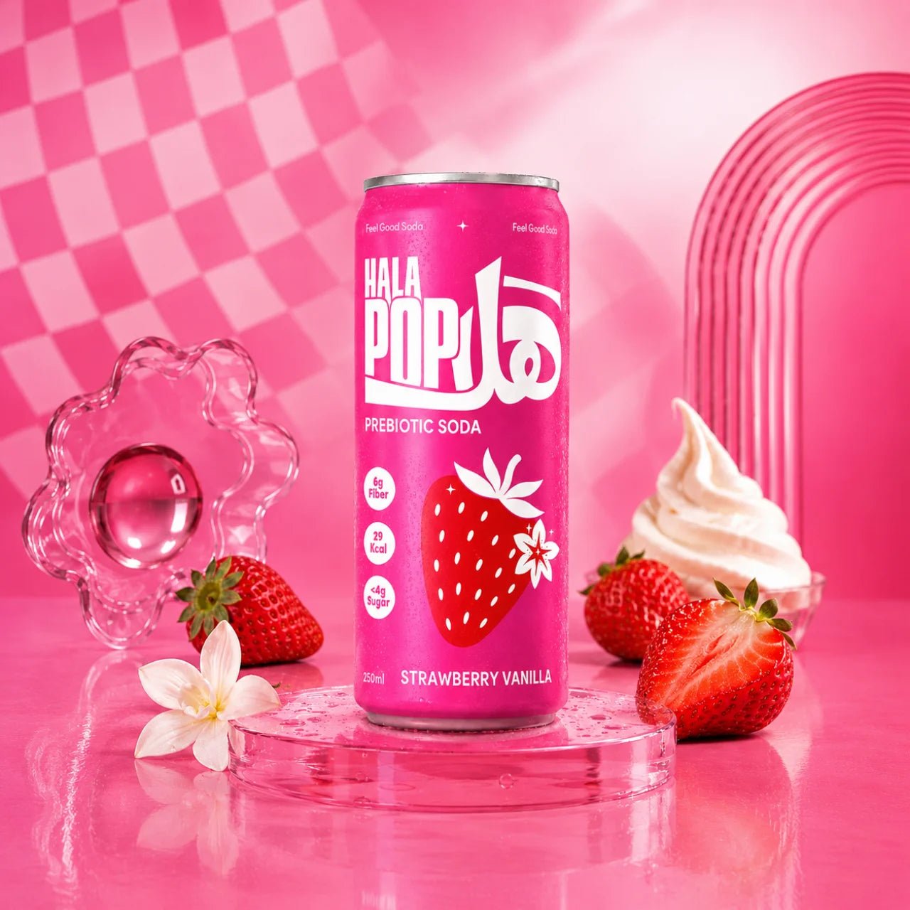 HALAPOP PREBIOTIC SODA - STRAWBERRY VANILLA (250ml) - SQOON