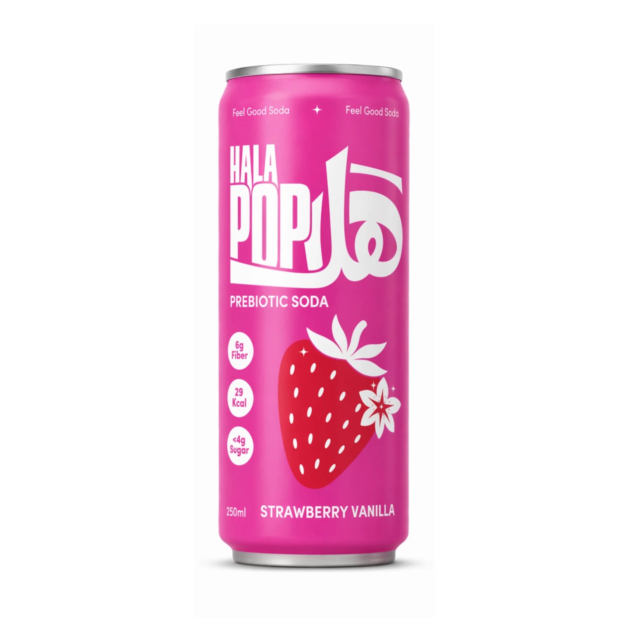 HALAPOP PREBIOTIC SODA - STRAWBERRY VANILLA (250ml) - SQOON