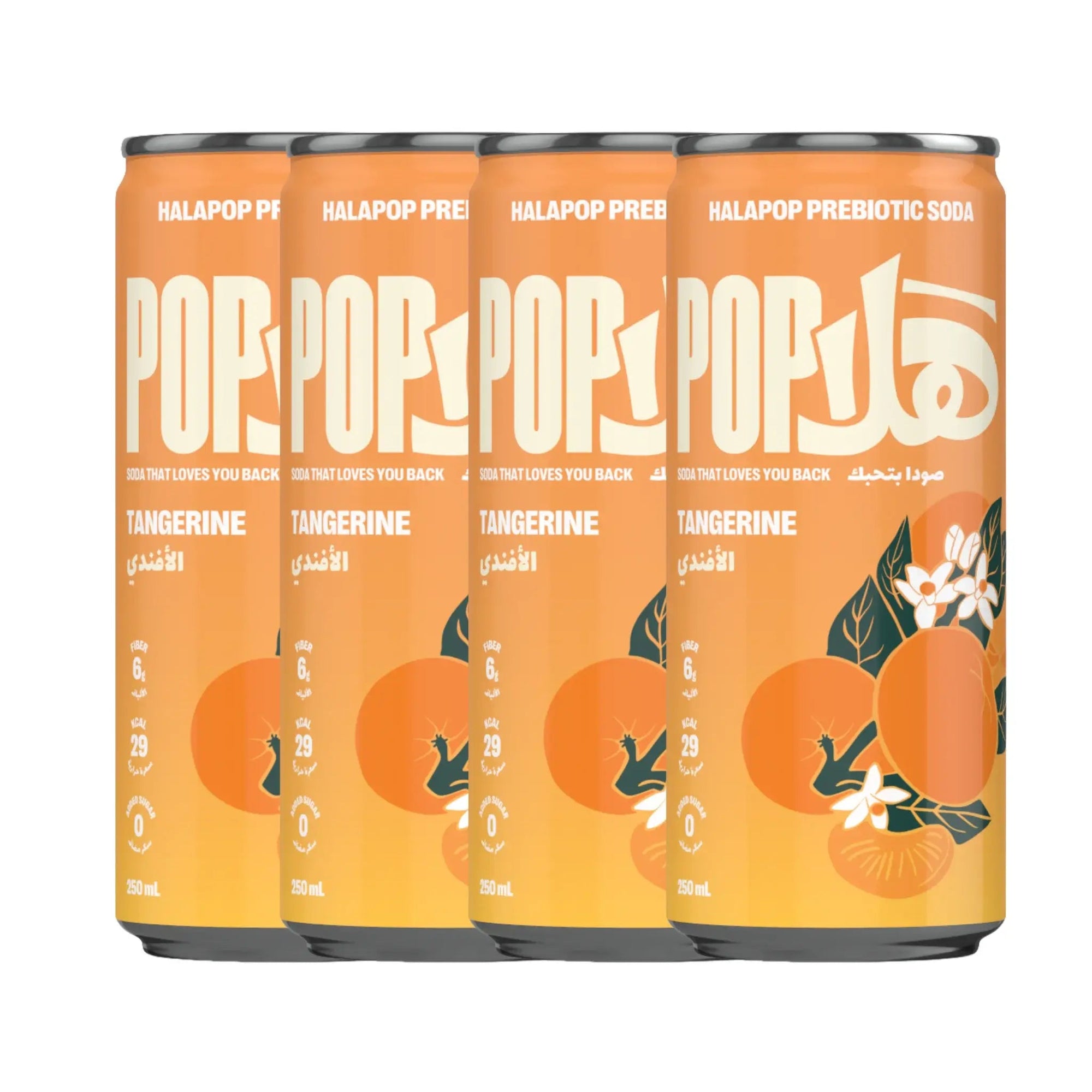 HALAPOP PREBIOTIC SODA - TANGERINE (250ml) - SQOON