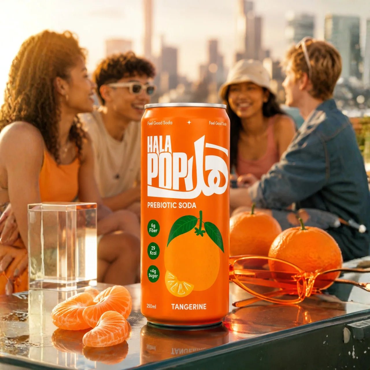 HALAPOP PREBIOTIC SODA - TANGERINE (250ml) - SQOON