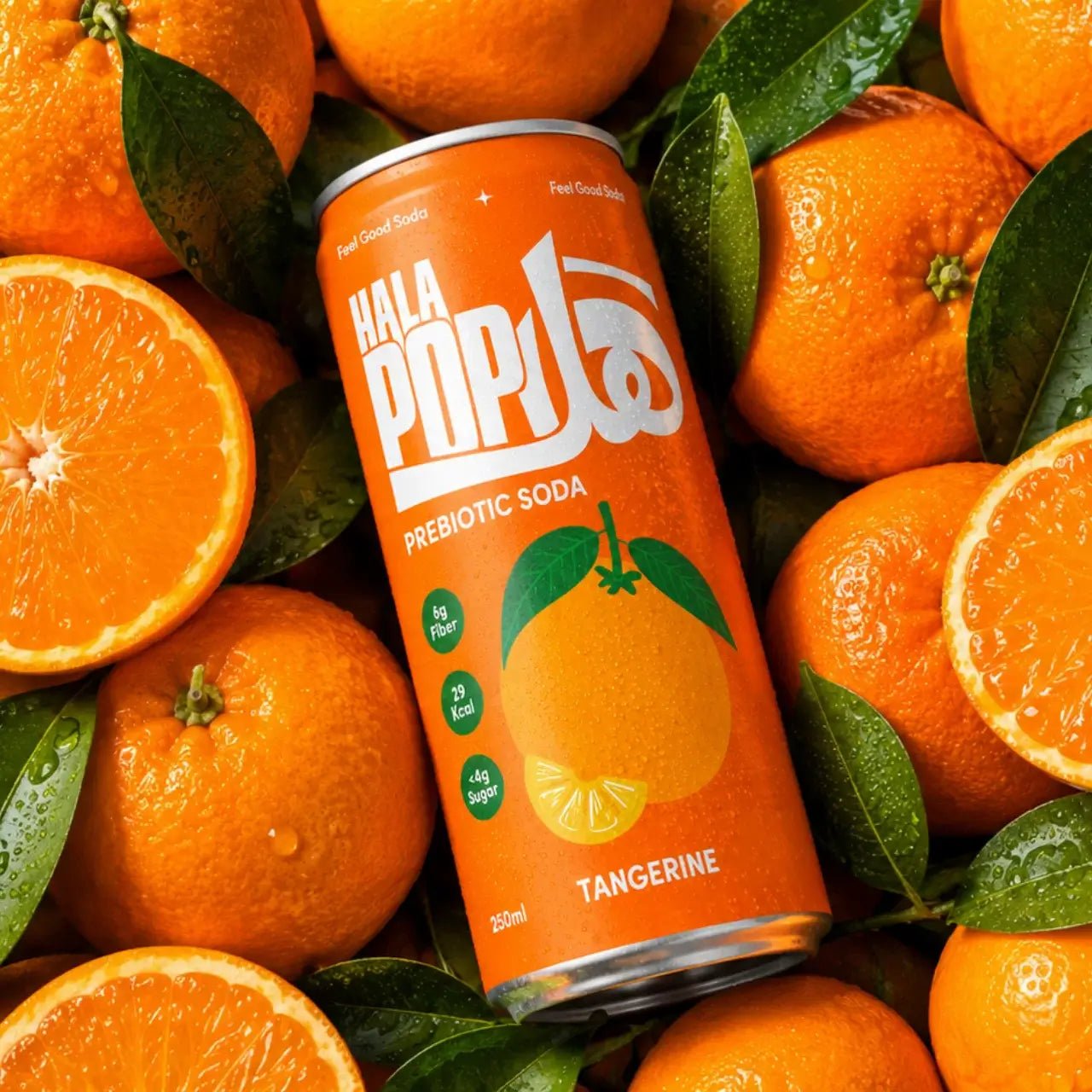 HALAPOP PREBIOTIC SODA - TANGERINE (250ml) - SQOON