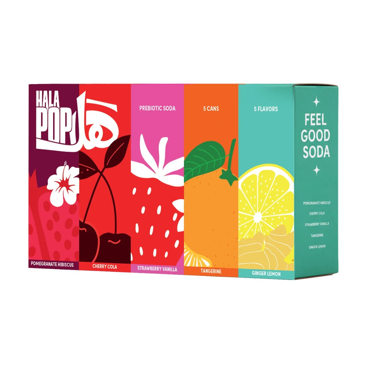 HALAPOP PREBIOTIC SODA - VARIETY PACK BUNDLE (5x 250ml) - SQOON