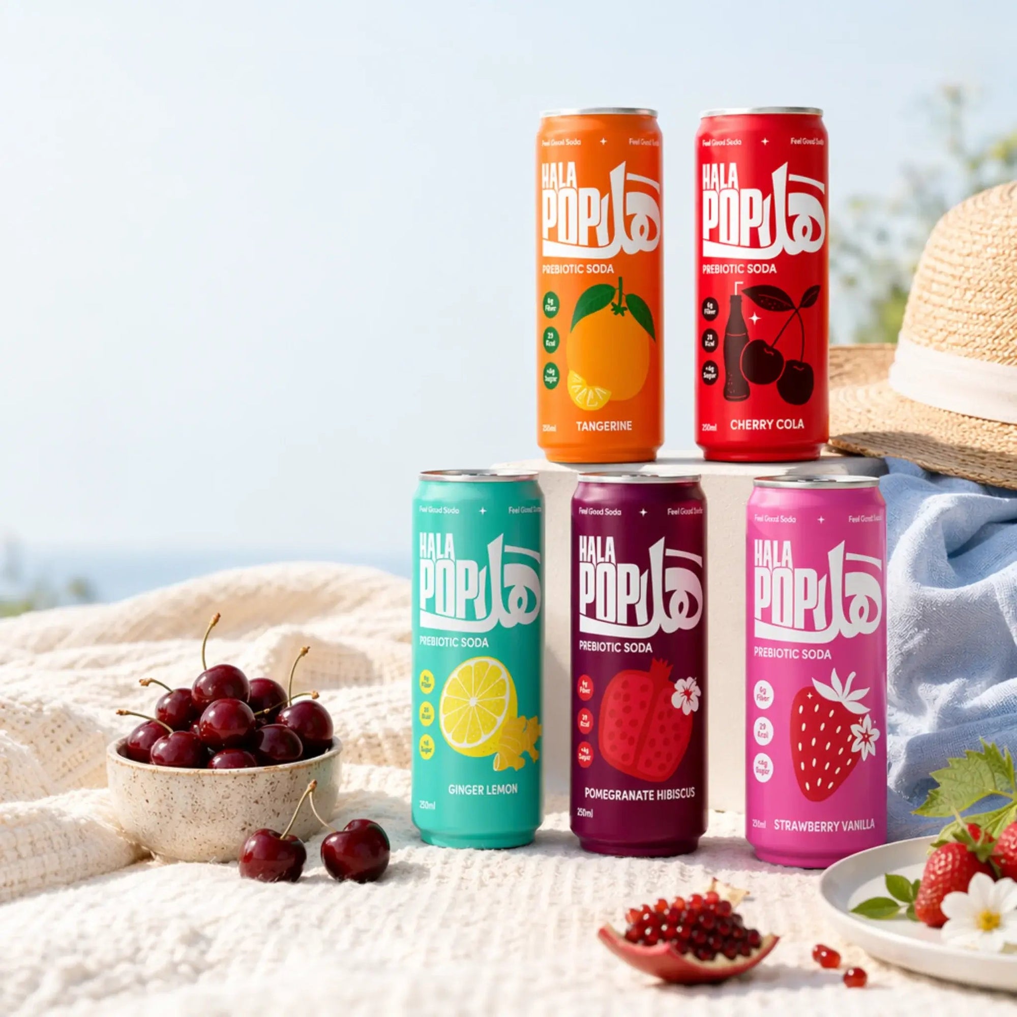 HALAPOP PREBIOTIC SODA - VARIETY PACK BUNDLE (5x 250ml) - SQOON