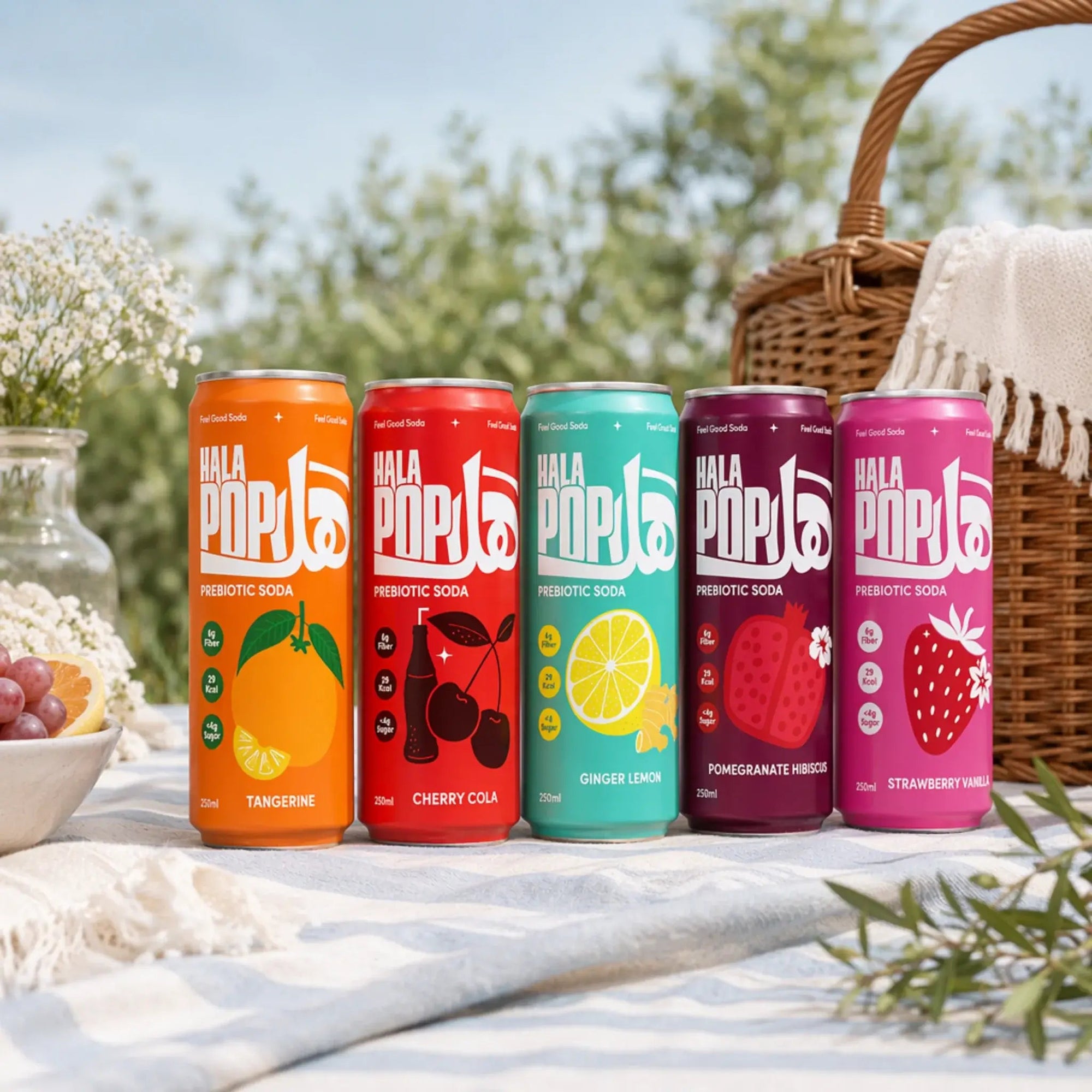HALAPOP PREBIOTIC SODA - VARIETY PACK BUNDLE (5x 250ml) - SQOON