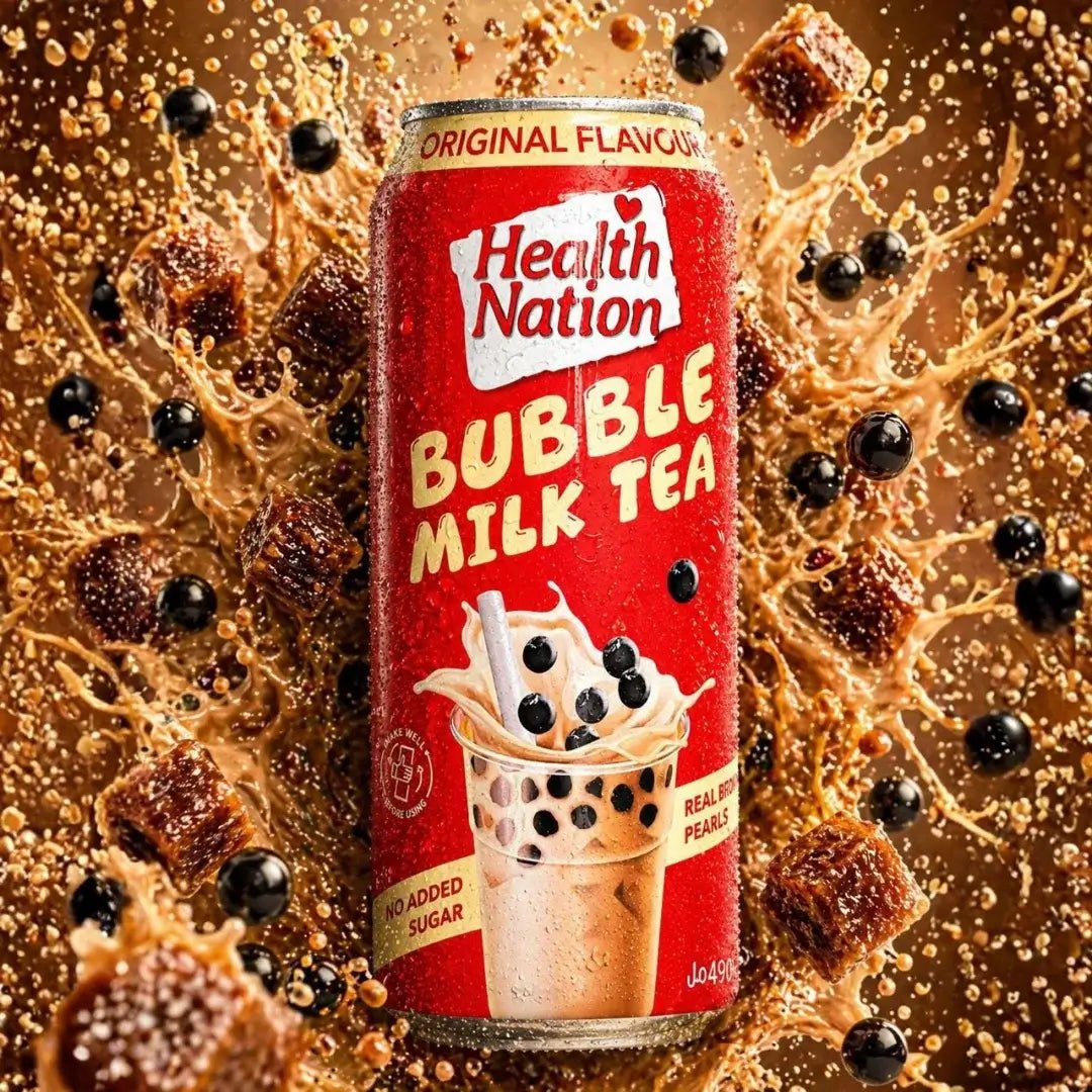 HEALTH NATION BUBBLE MILK TEA - ORIGINAL FLAVOUR (490ml) - SQOON