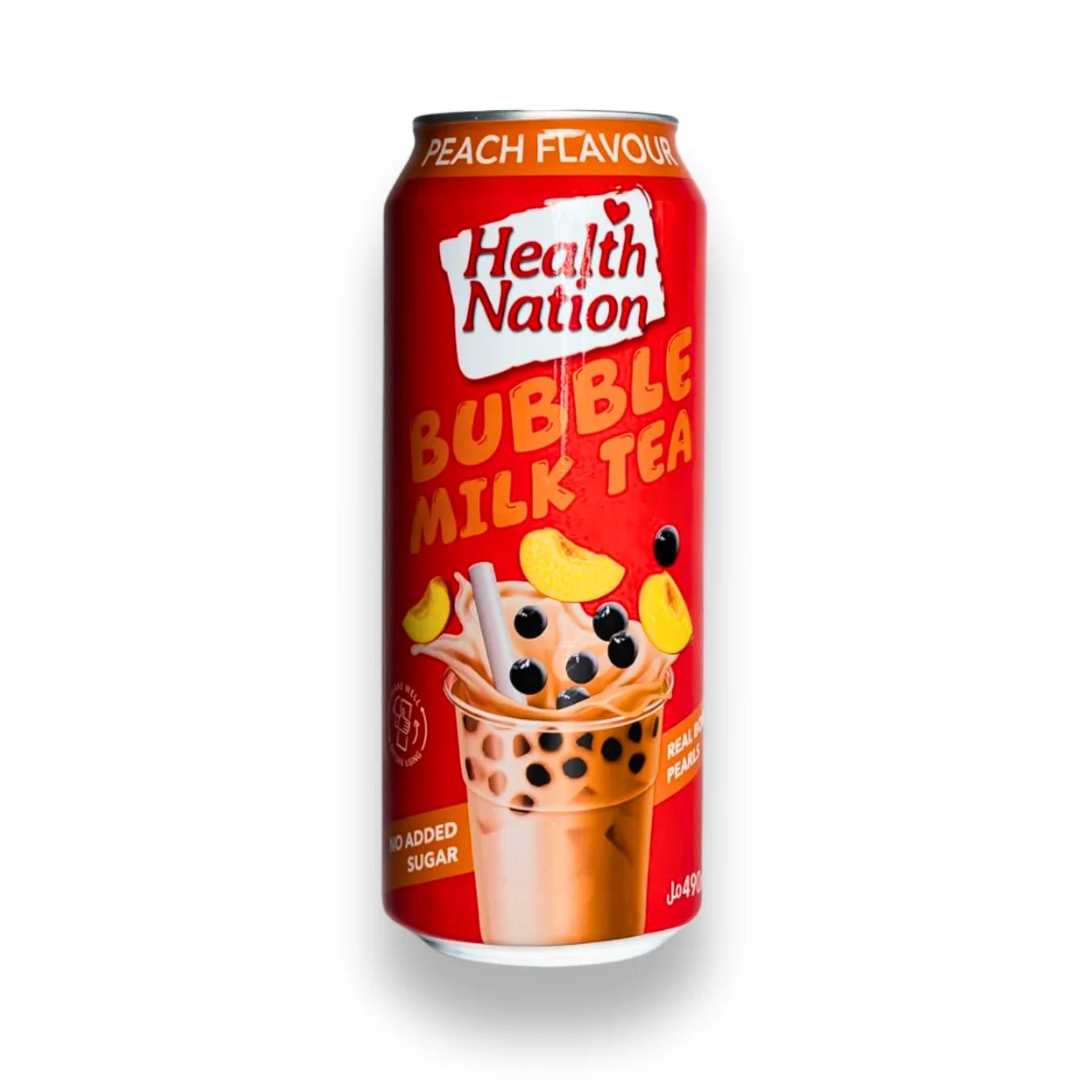 HEALTH NATION BUBBLE MILK TEA - PEACH FLAVOUR (490ml) - SQOON